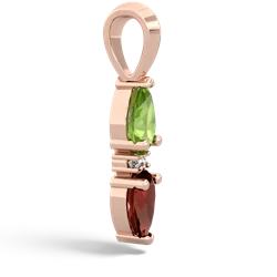 Peridot Bowtie Drop 14K Rose Gold pendant P0865