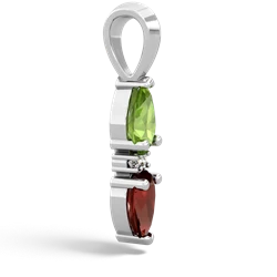 Peridot Bowtie Drop 14K White Gold pendant P0865
