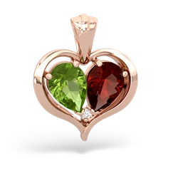 Peridot Two Become One 14K Rose Gold pendant P5330