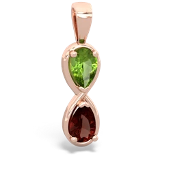 Peridot Infinity 14K Rose Gold pendant P5050