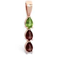 Peridot Dew Drops 14K Rose Gold pendant P2251