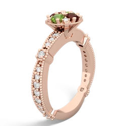 Peridot Sparkling Tiara Cluster 14K Rose Gold ring R26293RD