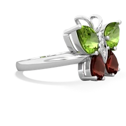 Peridot Butterfly 14K White Gold ring R2215