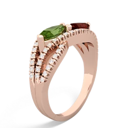 Peridot Diamond Rivers 14K Rose Gold ring R3070