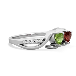 Peridot Side By Side 14K White Gold ring R3090