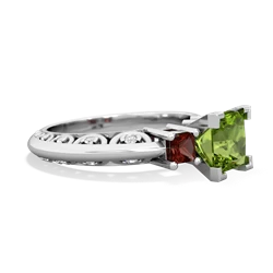 Peridot Eternal Embrace Engagement 14K White Gold ring C2001