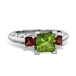 Peridot Eternal Embrace Engagement 14K White Gold ring C2001