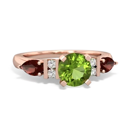 Peridot 6Mm Round Eternal Embrace Engagement 14K Rose Gold ring R2005