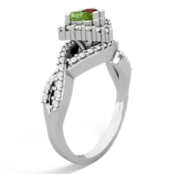 Peridot Diamond Twist 'One Heart' 14K White Gold ring R2640HRT