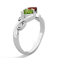 Peridot Floral Elegance 14K White Gold ring R5790