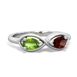 Peridot Infinity 14K White Gold ring R5050