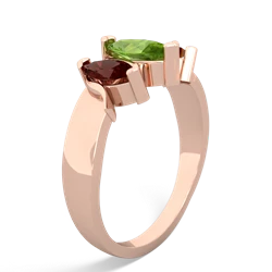 Peridot Three Peeks 14K Rose Gold ring R2433