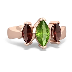 Peridot Three Peeks 14K Rose Gold ring R2433