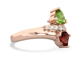 Peridot Heart To Heart 14K Rose Gold ring R2064