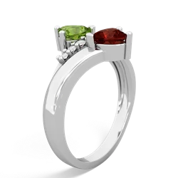 Peridot Heart To Heart 14K White Gold ring R2064