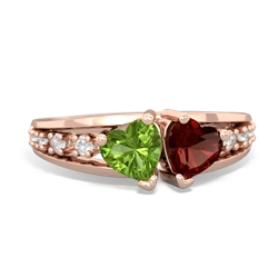 Peridot Heart To Heart 14K Rose Gold ring R3342