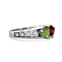 Peridot Heart To Heart 14K White Gold ring R3342