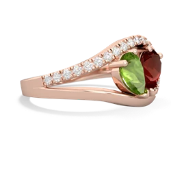 Peridot Nestled Heart Keepsake 14K Rose Gold ring R5650