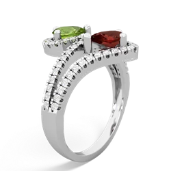 Peridot Diamond Dazzler 14K White Gold ring R3000