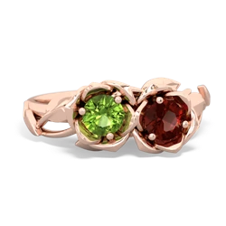 Peridot Rose Garden 14K Rose Gold ring R5510