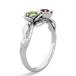 Peridot Rose Garden 14K White Gold ring R5510