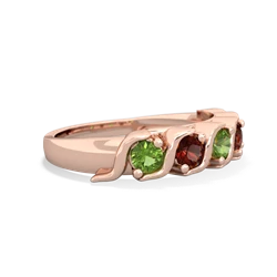 Peridot Anniversary Band 14K Rose Gold ring R2089