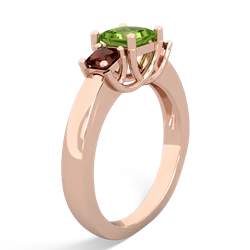 Peridot Three Stone Trellis 14K Rose Gold ring R4015