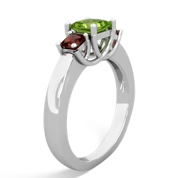 Peridot Three Stone Trellis 14K White Gold ring R4015