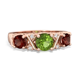 Peridot Hugs And Kisses 14K Rose Gold ring R5016