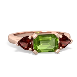 Peridot Three Stone 14K Rose Gold ring R5235