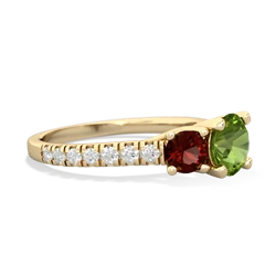 Peridot Pave Trellis 14K Yellow Gold ring R5500