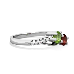 Peridot Infinity Pave Two Stone 14K White Gold ring R5285