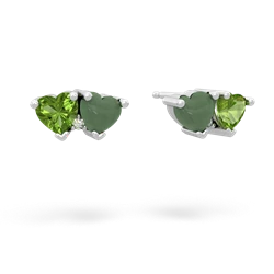 Peridot Sweethearts 14K White Gold earrings E5260