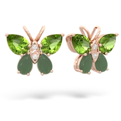 Peridot Butterfly 14K Rose Gold earrings E2215