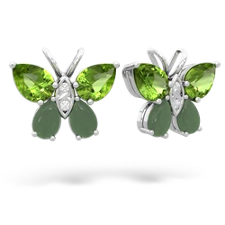 Peridot Butterfly 14K White Gold earrings E2215