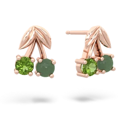 Peridot Sweet Cherries 14K Rose Gold earrings E7001