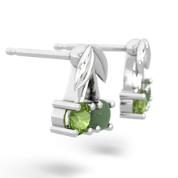 Peridot Sweet Cherries 14K White Gold earrings E7001