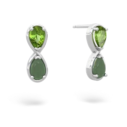 Peridot Infinity 14K White Gold earrings E5050