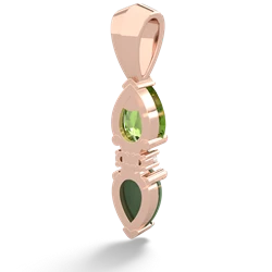 Peridot Bowtie Drop 14K Rose Gold pendant P0865