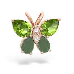 Peridot Butterfly 14K Rose Gold pendant P2215