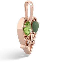 Peridot Celtic Trinity Heart 14K Rose Gold pendant P5331