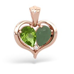 Peridot Two Become One 14K Rose Gold pendant P5330