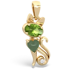 Peridot Kitten 14K Yellow Gold pendant P5780