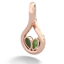 Peridot Pave Twist 'One Heart' 14K Rose Gold pendant P5360