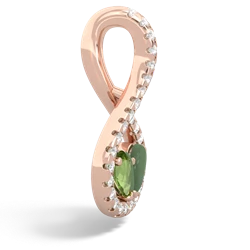 Peridot Pave Twist 'One Heart' 14K Rose Gold pendant P5360