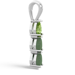 Peridot Dew Drops 14K White Gold pendant P2251