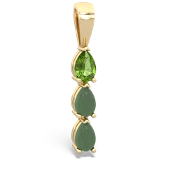 Peridot Dew Drops 14K Yellow Gold pendant P2251