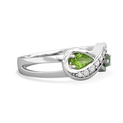 Peridot Diamond Infinity 14K White Gold ring R5390