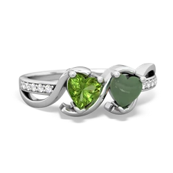 Peridot Side By Side 14K White Gold ring R3090