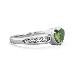 Peridot Filligree 'One Heart' 14K White Gold ring R5070